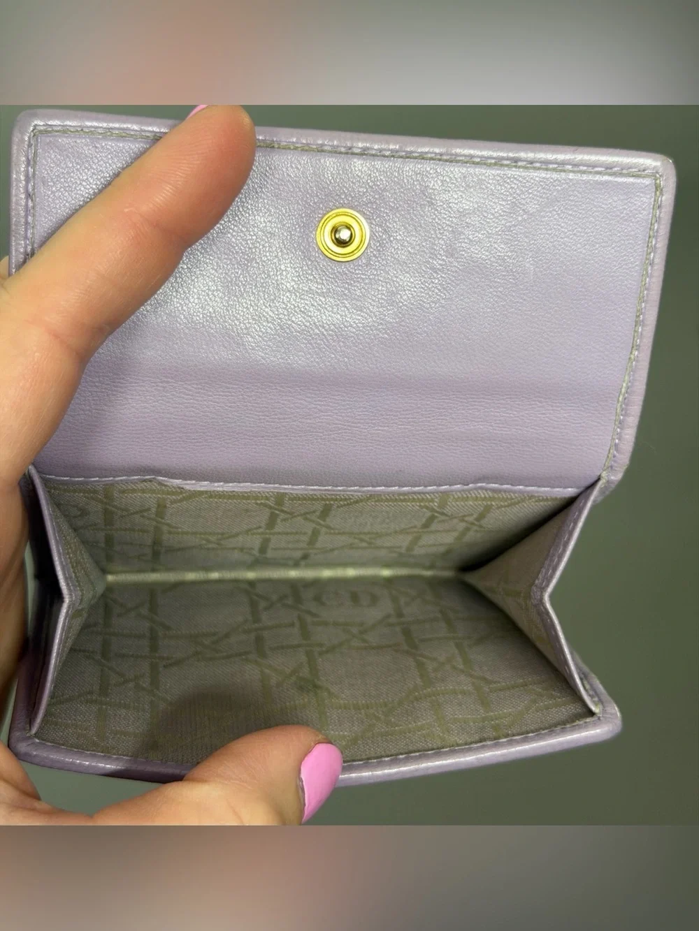 Christian Dior lilac compact wallet